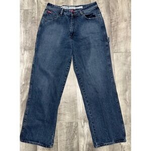 Vintage Echo, carpenter style blue jeans, size 34x31 Y2K YKK Zipper